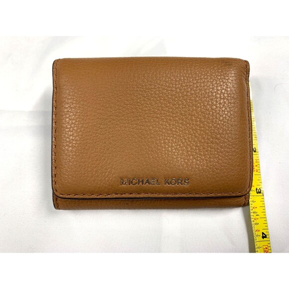 Michael Kors Brown Wallet Small Tri-fold Pebbled Leather 3" x 4" - Picture 4 of 8